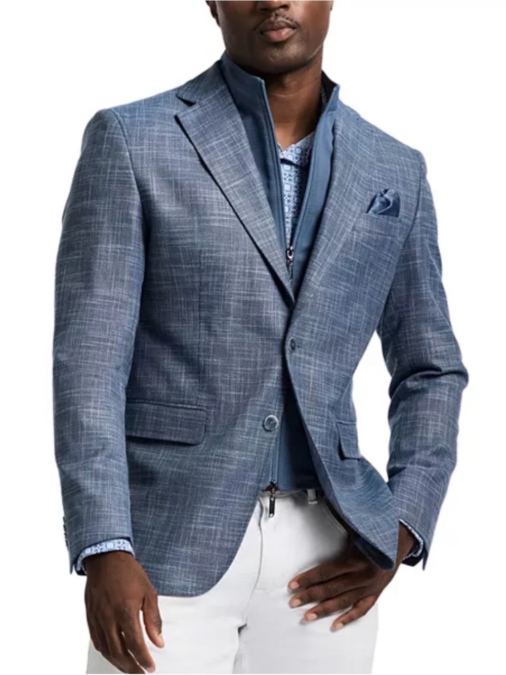 Robert Graham Jetset VII Blazer Sport Coat Mens 52 Blue Paisley Tailored Fit 3XL